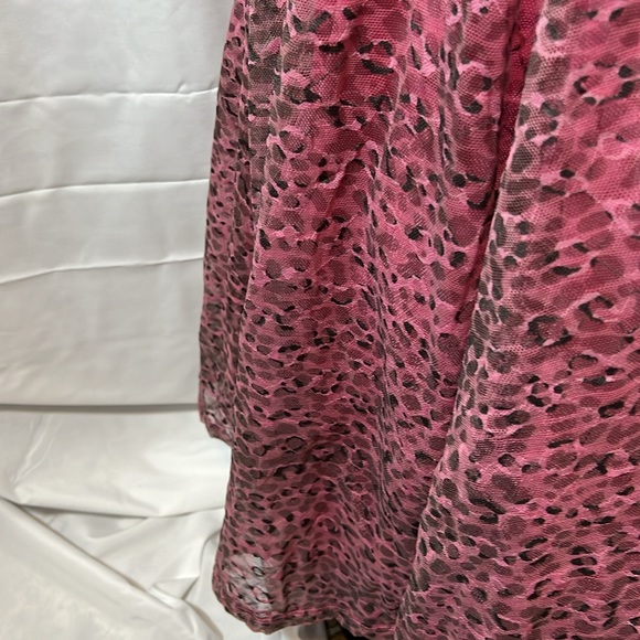 Betsy Johnson (for Torrid) Pink Leopard Mesh and Tulle Dress Size 12 - Picture 3 of 4
